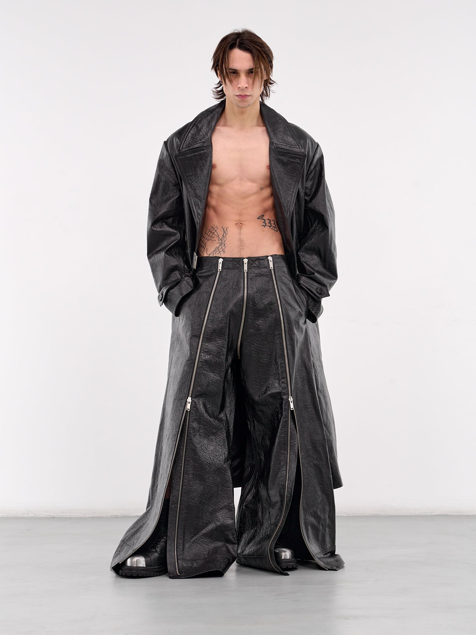 Leather Flight Pants (MP083LE-ENC-ELEPHANT-BLACK)