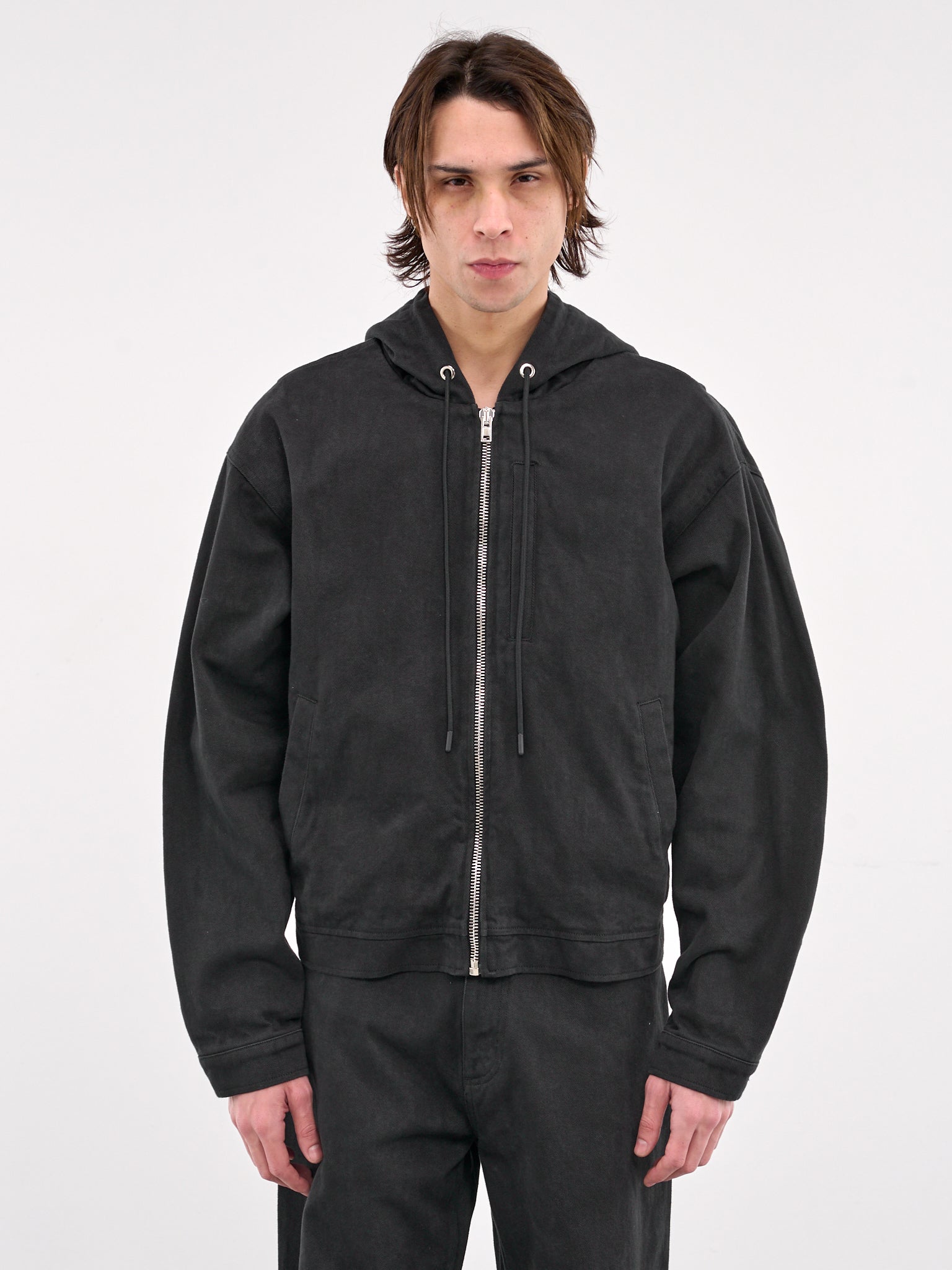 Zip Up Hooded Jacket (MP24DB9B-SS1056-FADED-BLACK)