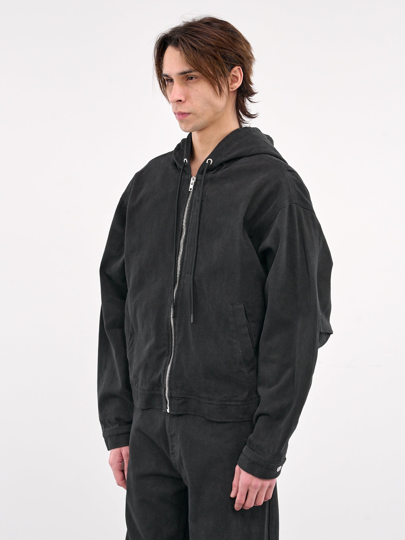 Zip Up Hooded Jacket (MP24DB9B-SS1056-FADED-BLACK)