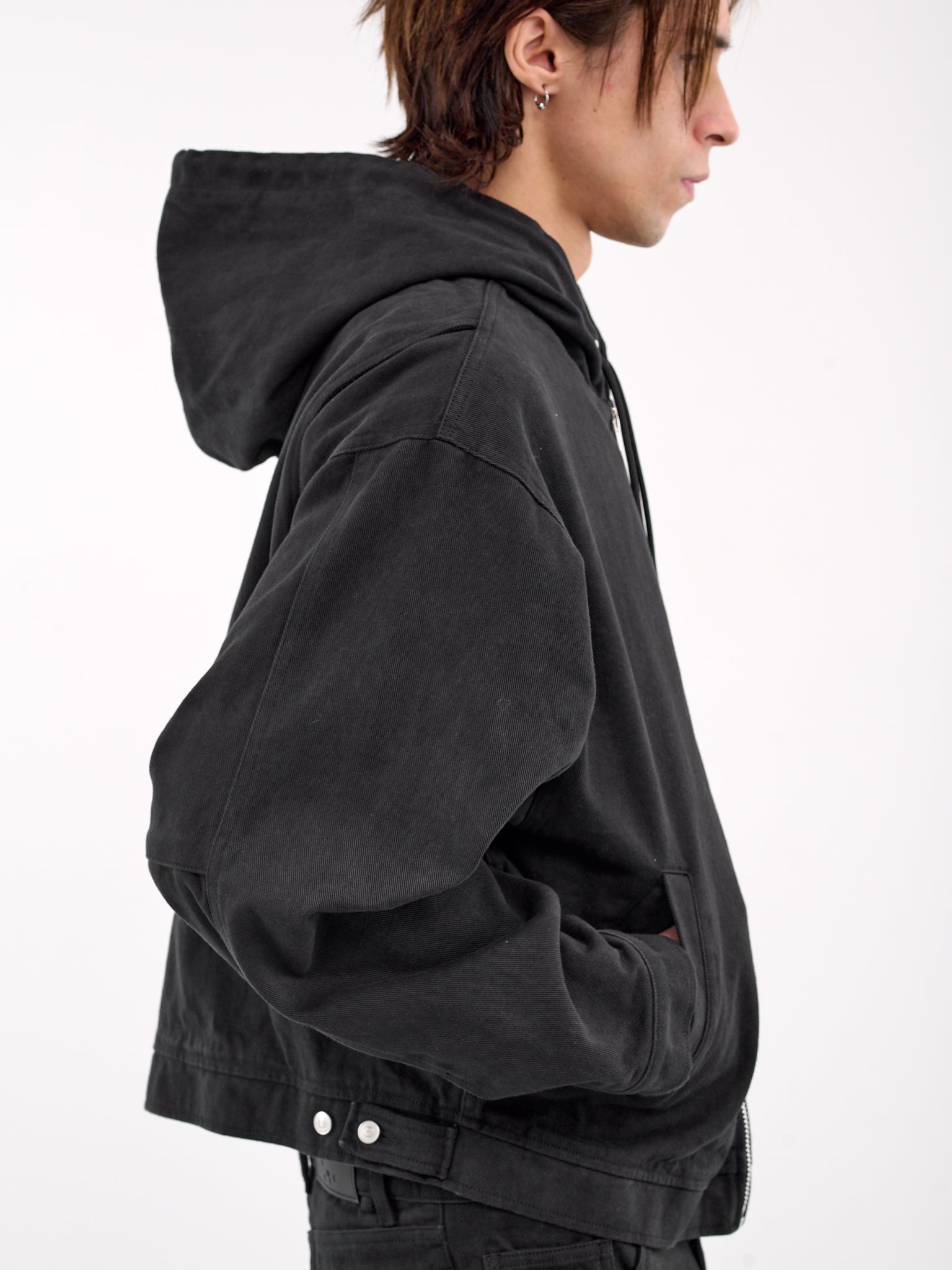 Zip Up Hooded Jacket (MP24DB9B-SS1056-FADED-BLACK)