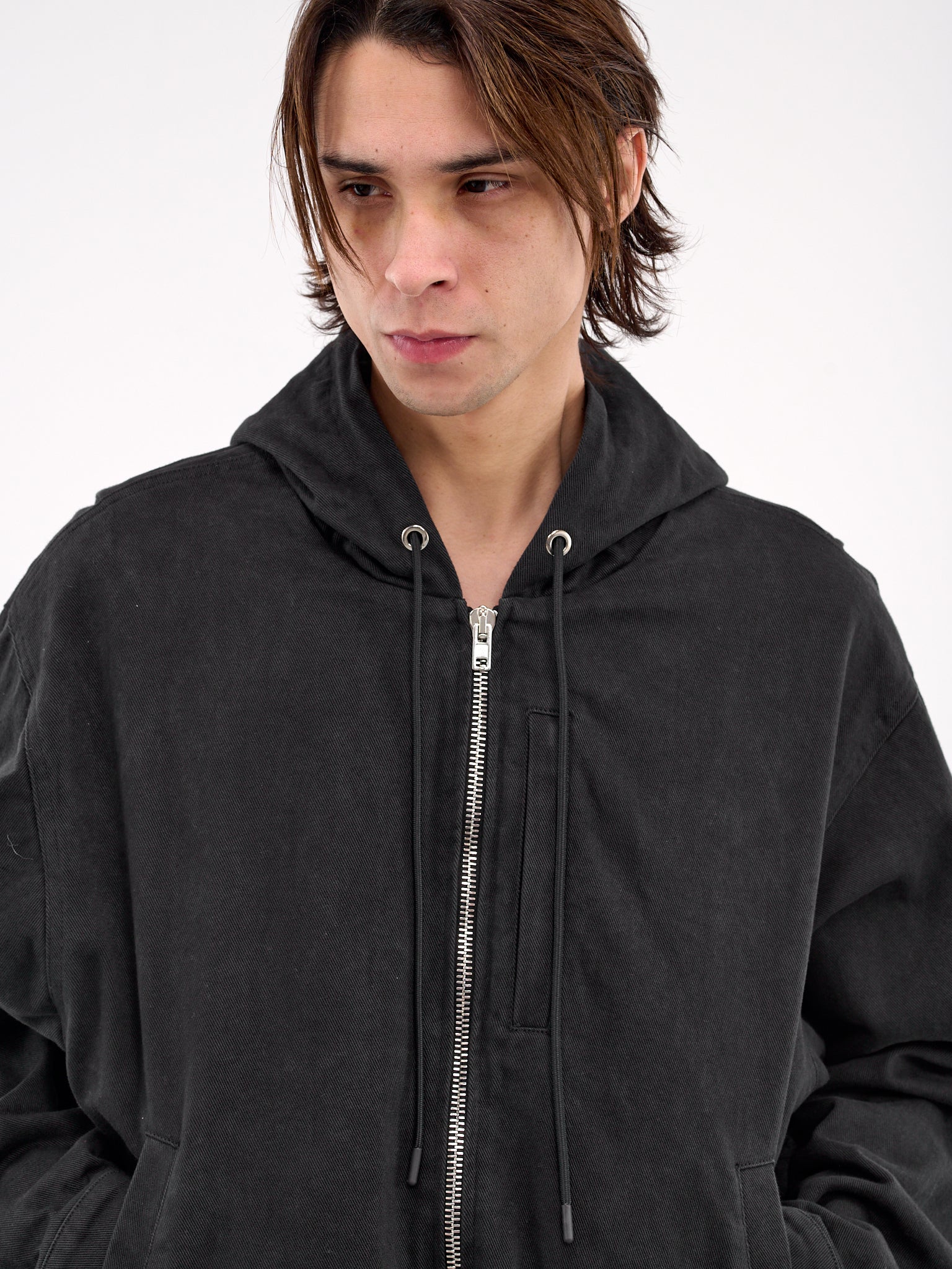 Zip Up Hooded Jacket (MP24DB9B-SS1056-FADED-BLACK)