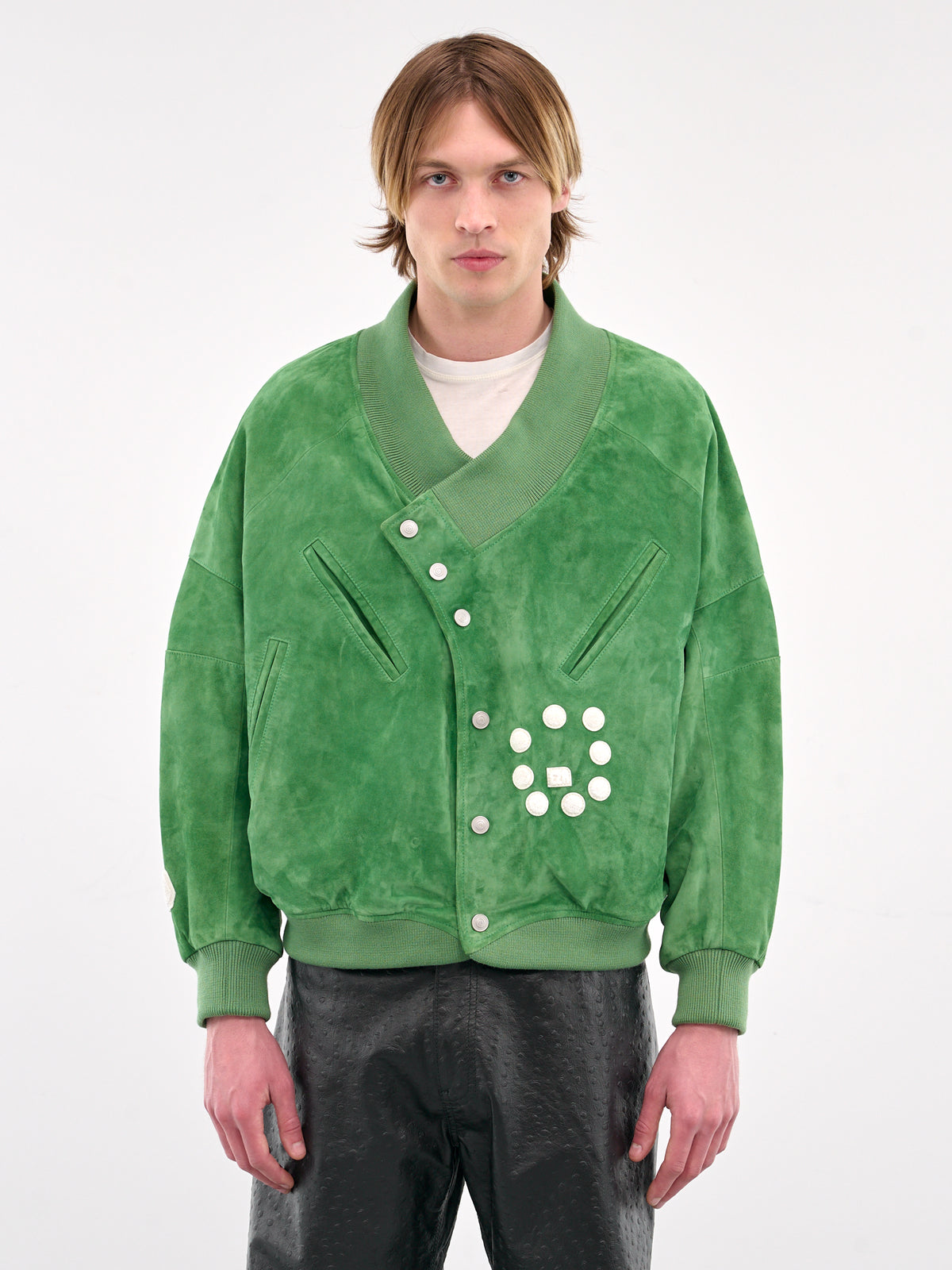 Suede Upside-Down Bomber (MP24LLDC-JC3002-VERDE)