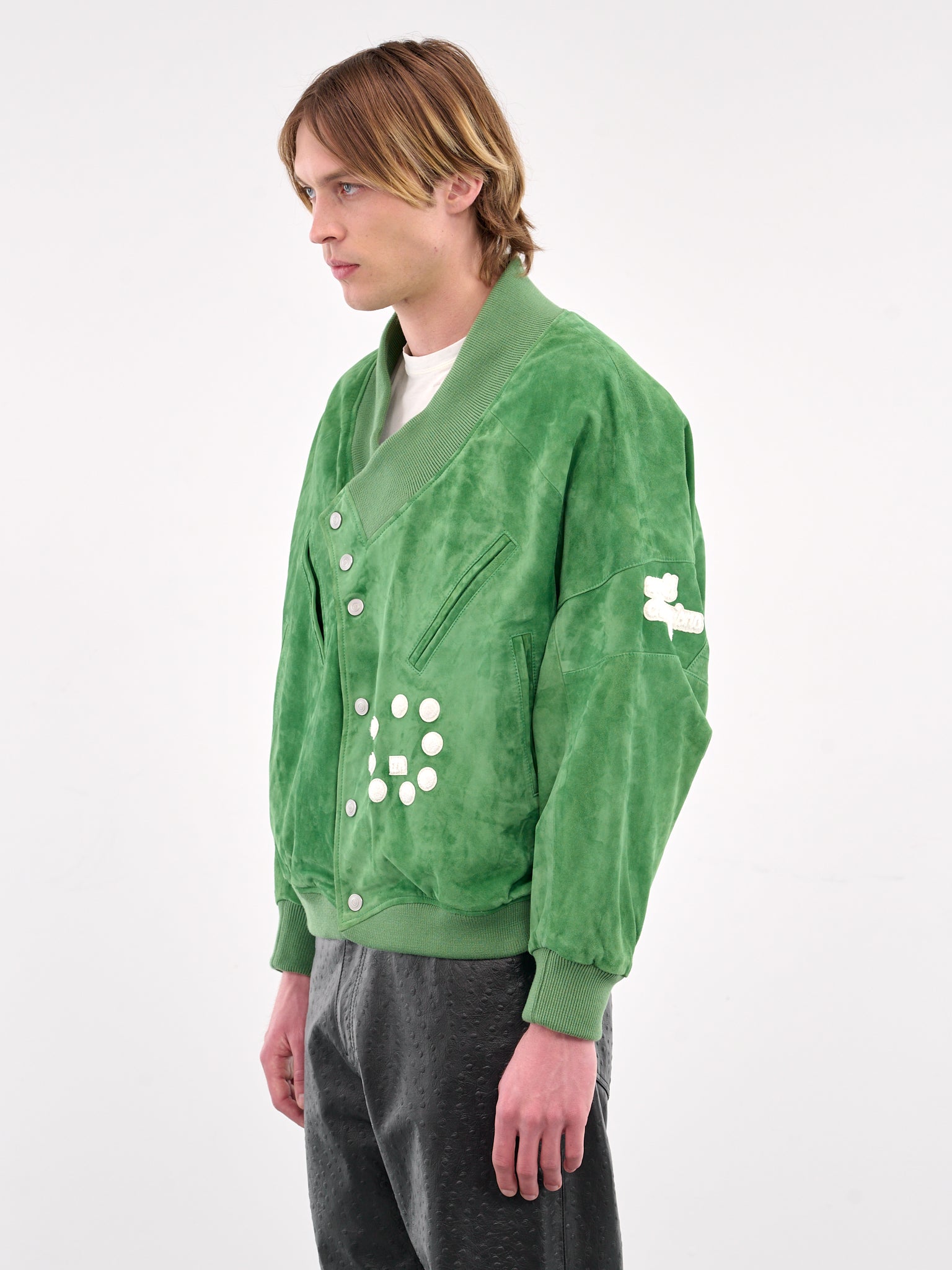 Suede Upside-Down Bomber (MP24LLDC-JC3002-VERDE)