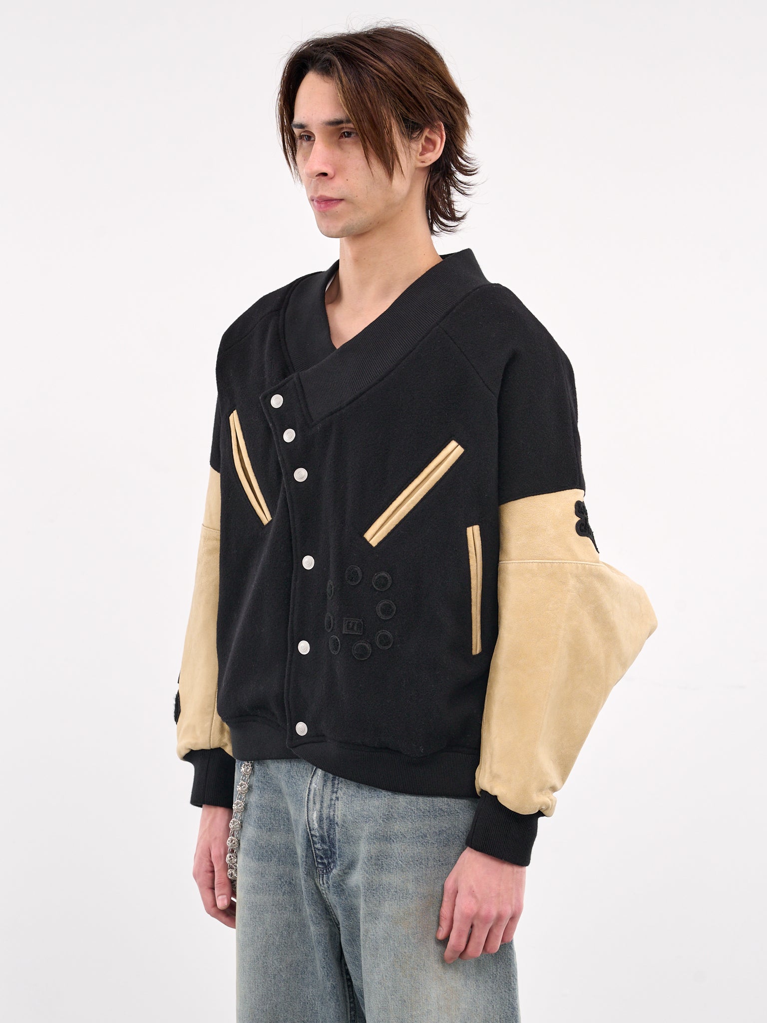 Upside-Down Bomber Jacket (MP24LVBW-JC3002-BLACK)