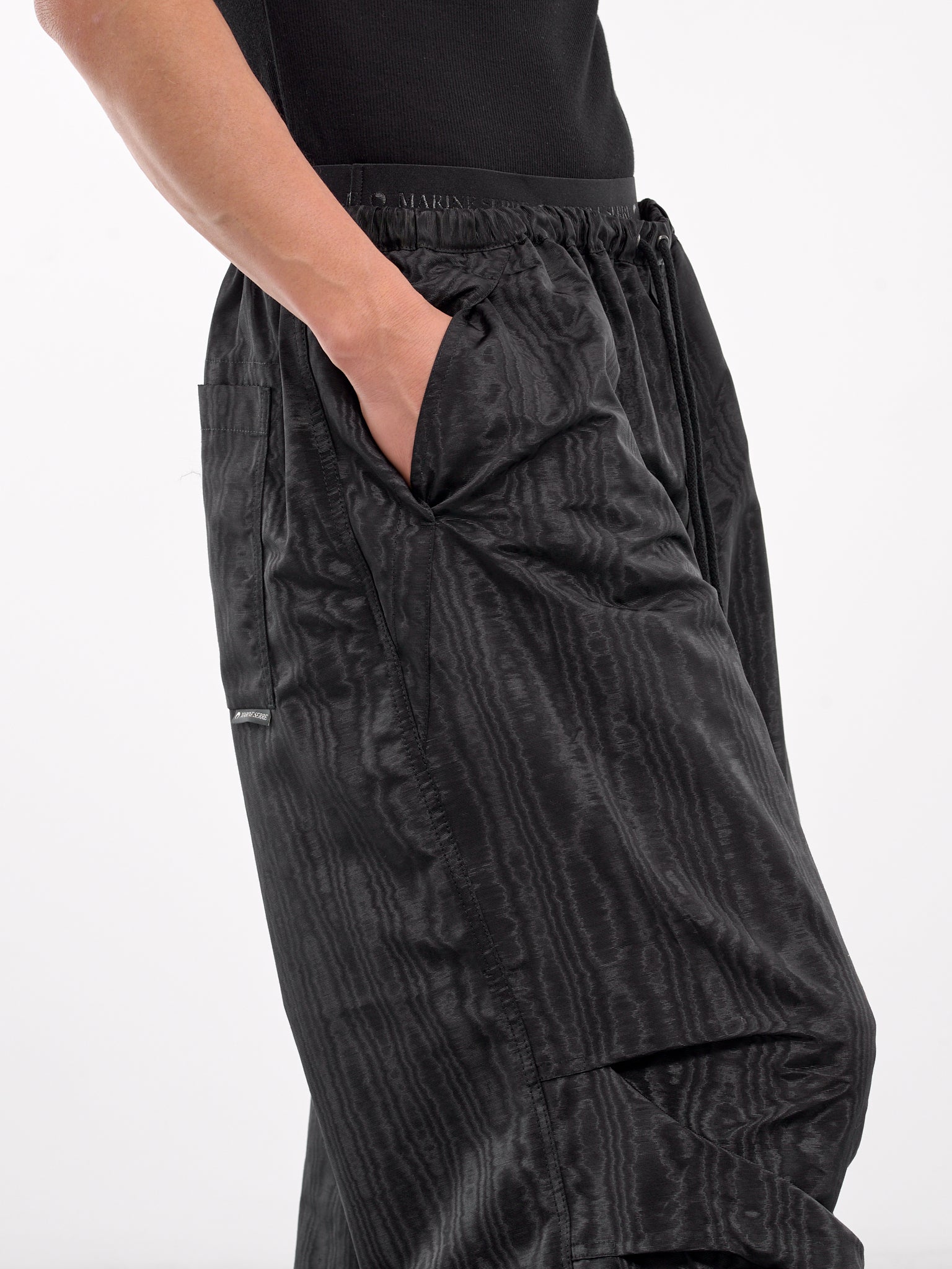 Recycled Moire Parachute Pants (MPA057A-CWOV0001-BLACK)