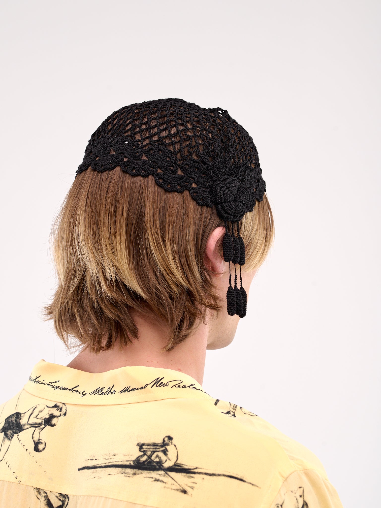 Blossom Crochet Cap (MRS25KA022-BLACK)