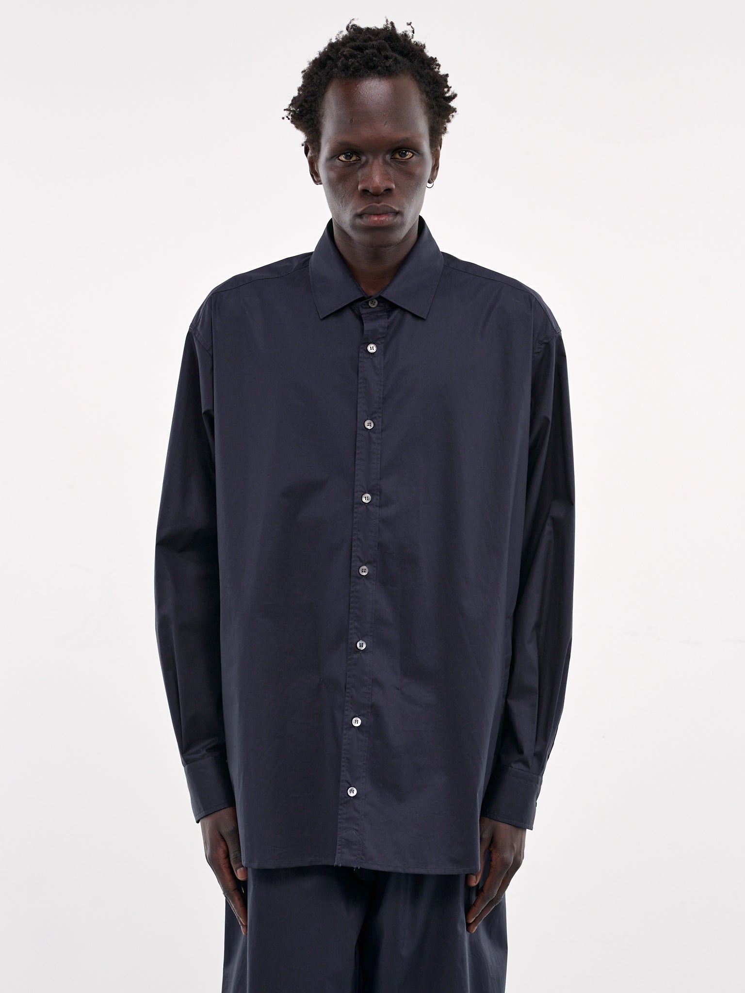 Damon Poplin Shirt (MSH07-FAC77-BLUE-NAVY)