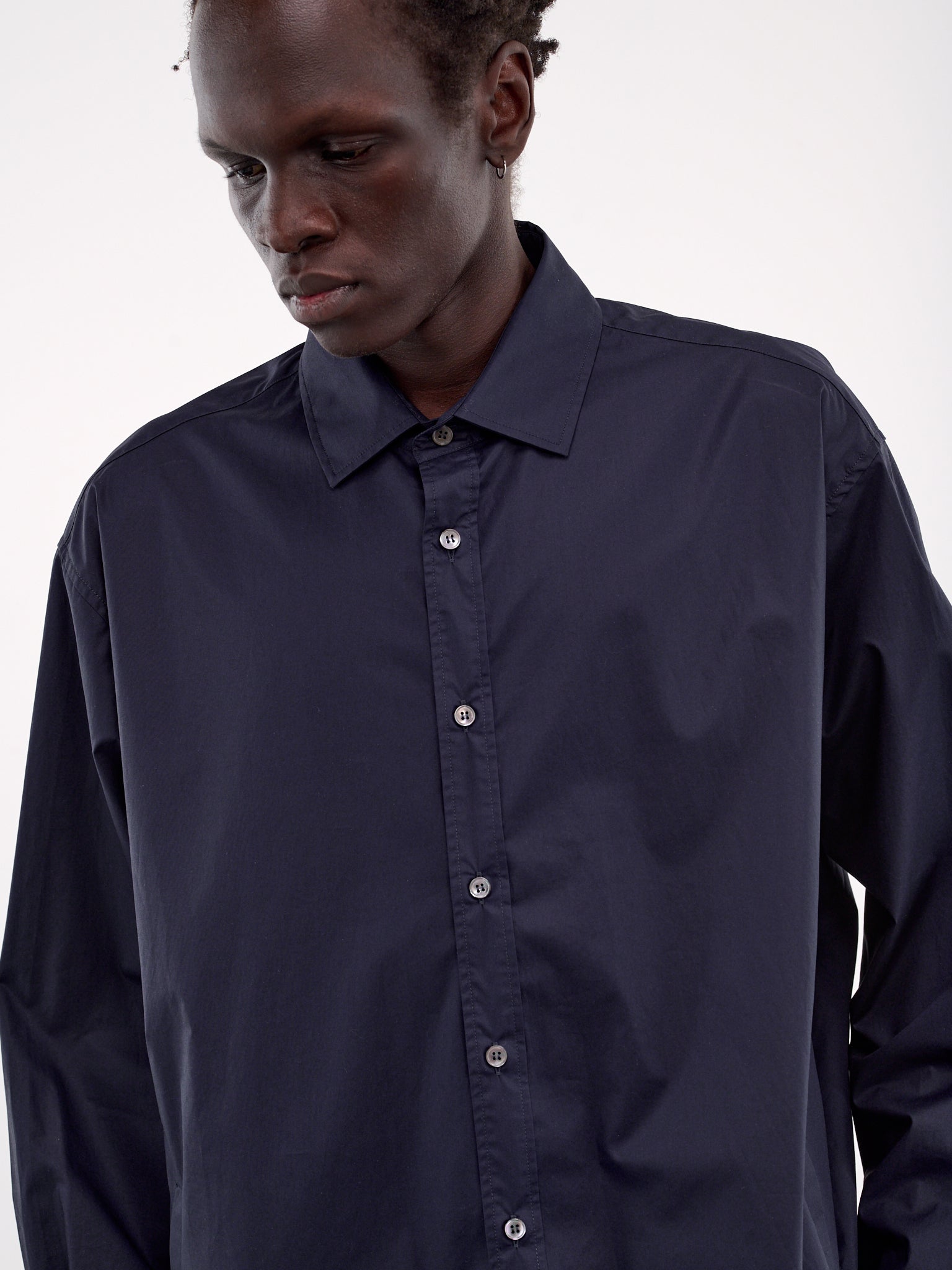 Damon Poplin Shirt (MSH07-FAC77-BLUE-NAVY)