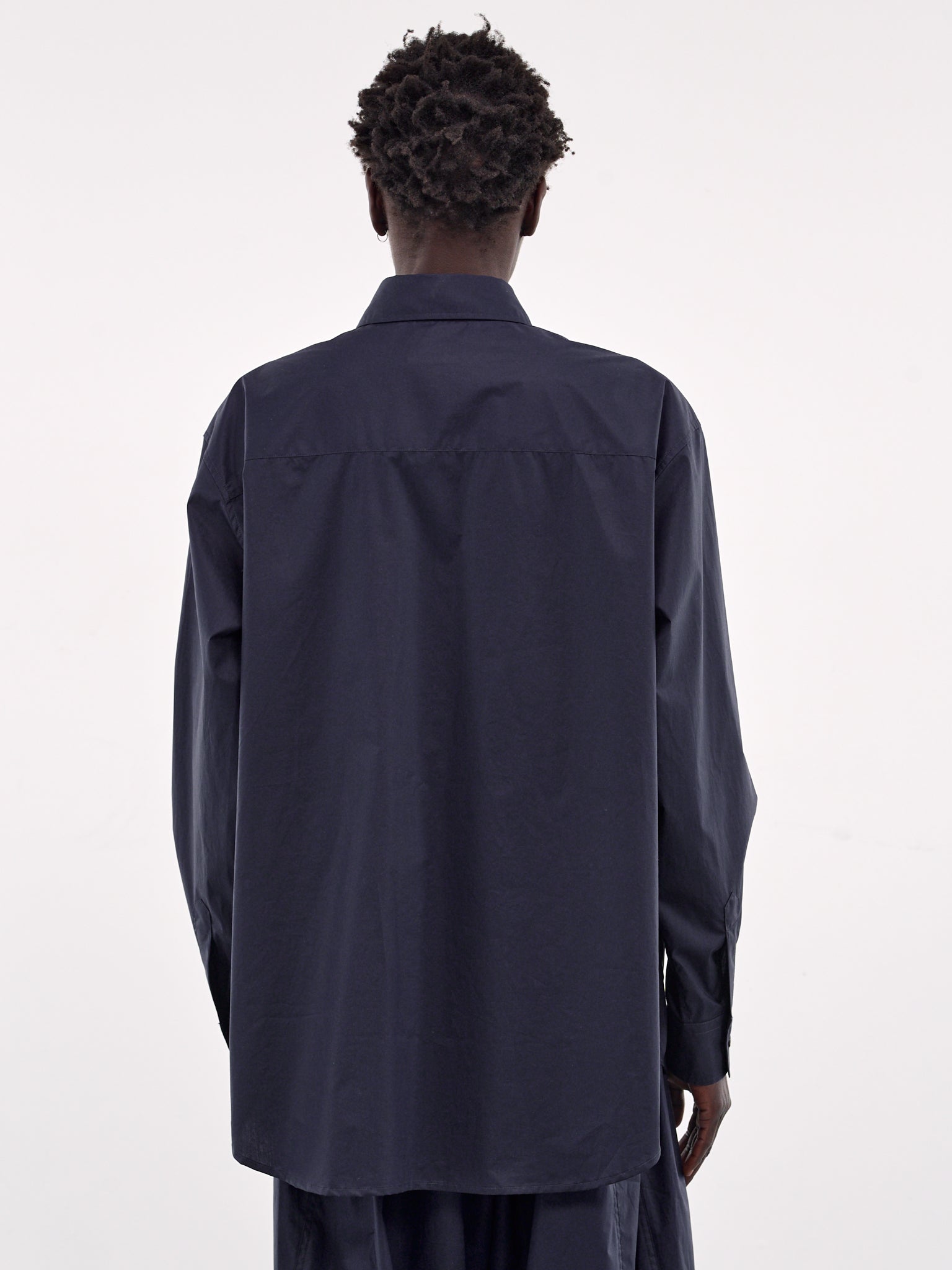 Damon Poplin Shirt (MSH07-FAC77-BLUE-NAVY)