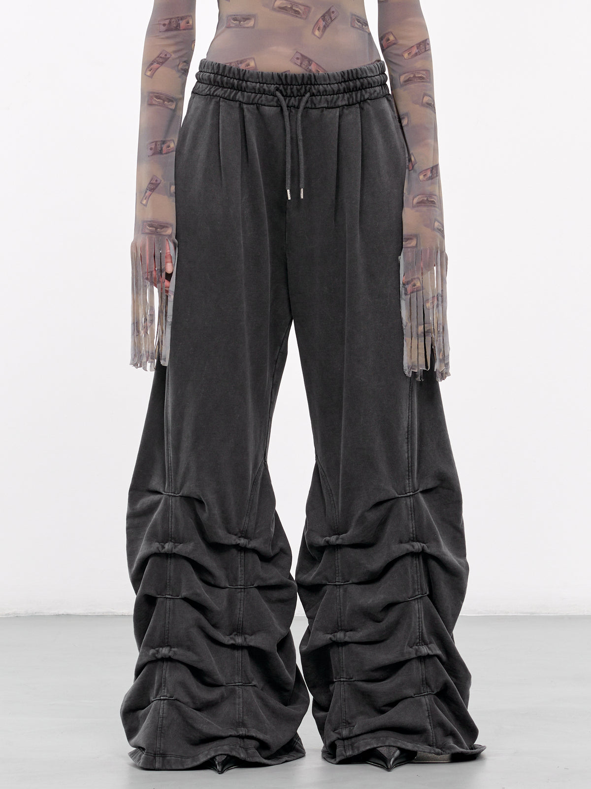 Smock Detailed Sweatpants (N0801-BLACK)