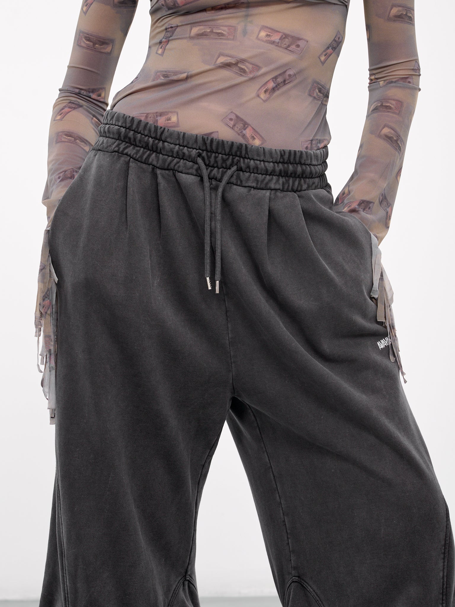 Smock Detailed Sweatpants (N0801-BLACK)