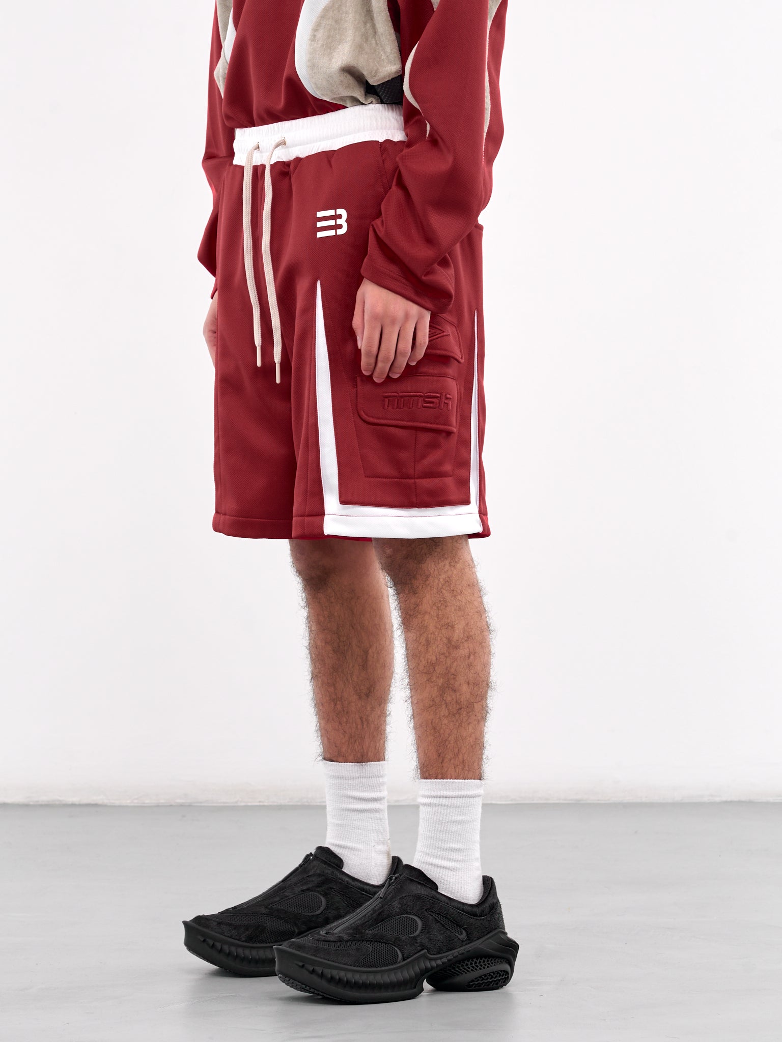 Malik Cargo BBall Shorts (N3-SH-05-HR-HEAT-RED)