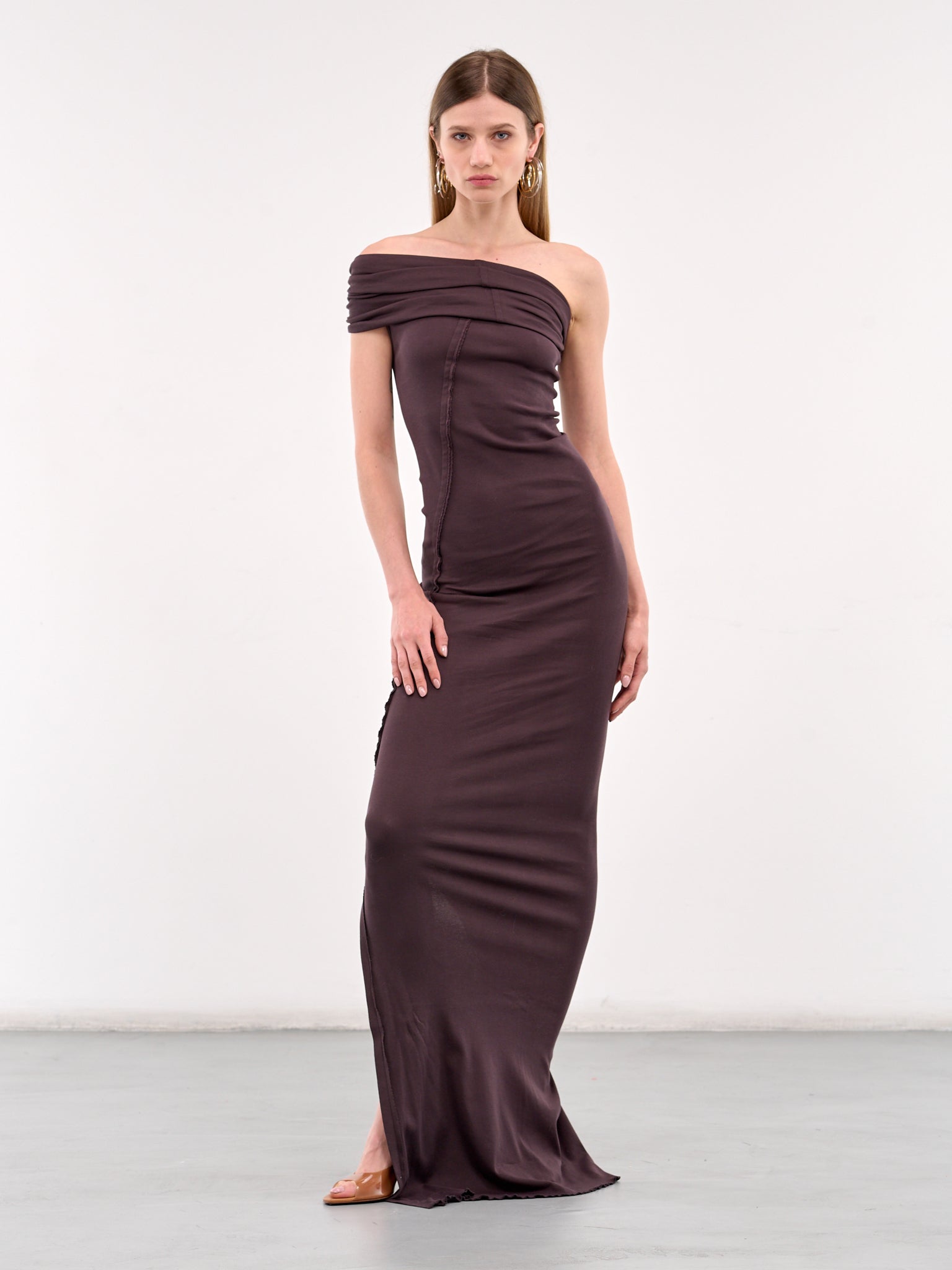 One Shoulder Long Dress (DR05-GANACHE)