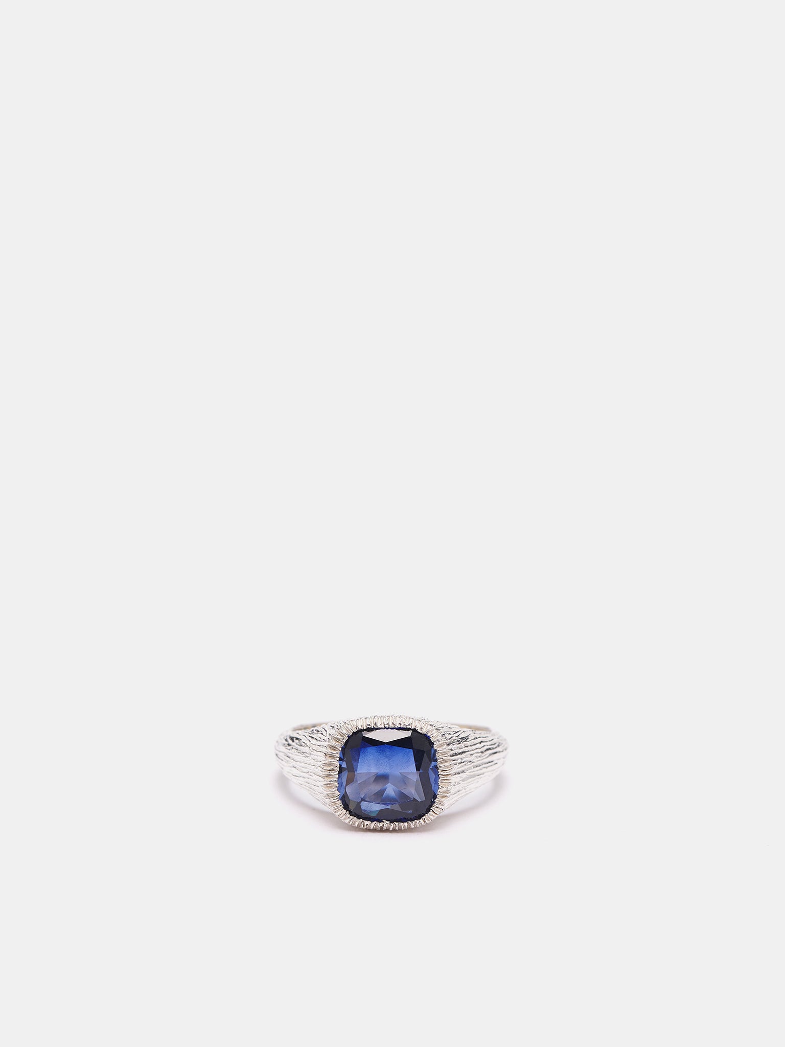 Nature's Smile Signet Ring (NSMILE4-SILVER-BLUE)