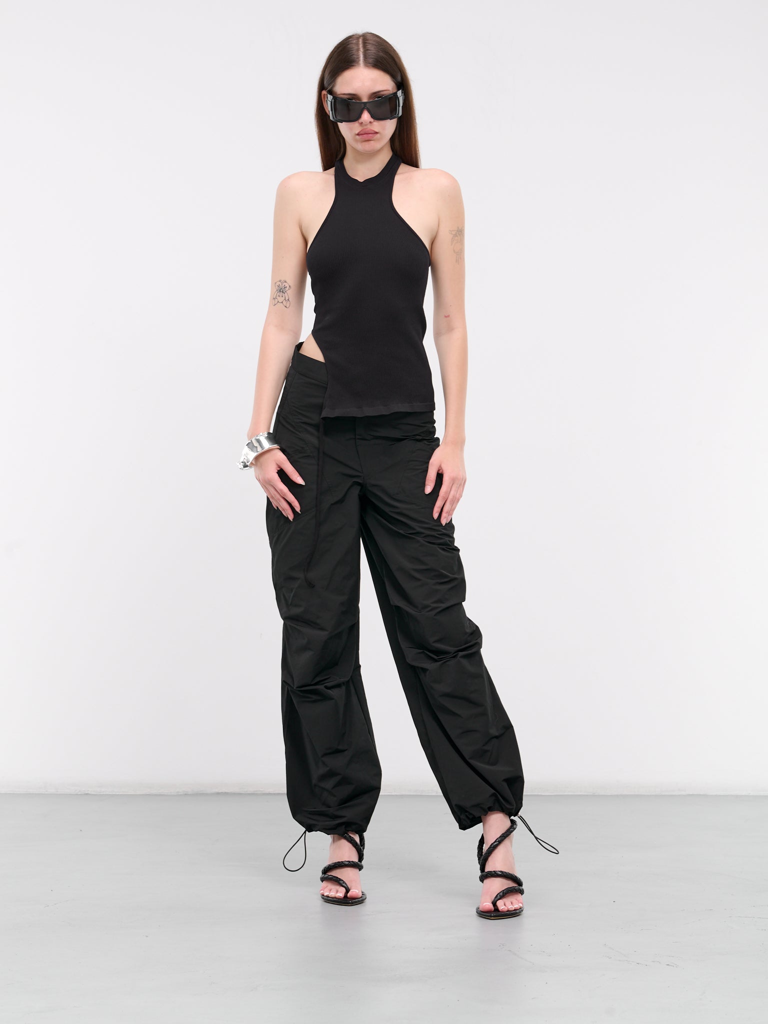 Nylon Cargo Pants (PA048964730473-BLACK)