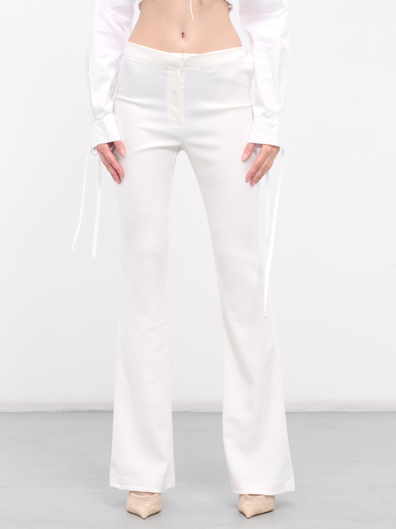 Technical Silk Flare Pants (PA058934730474-IVORY)