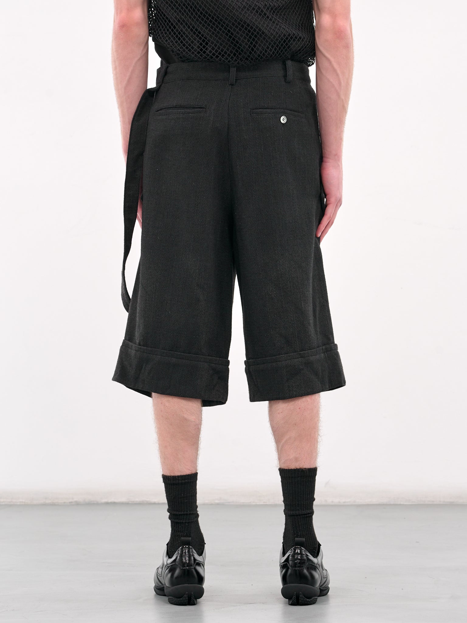 Sun-Bleached Layered Strap Shorts (PA06-BLACK)