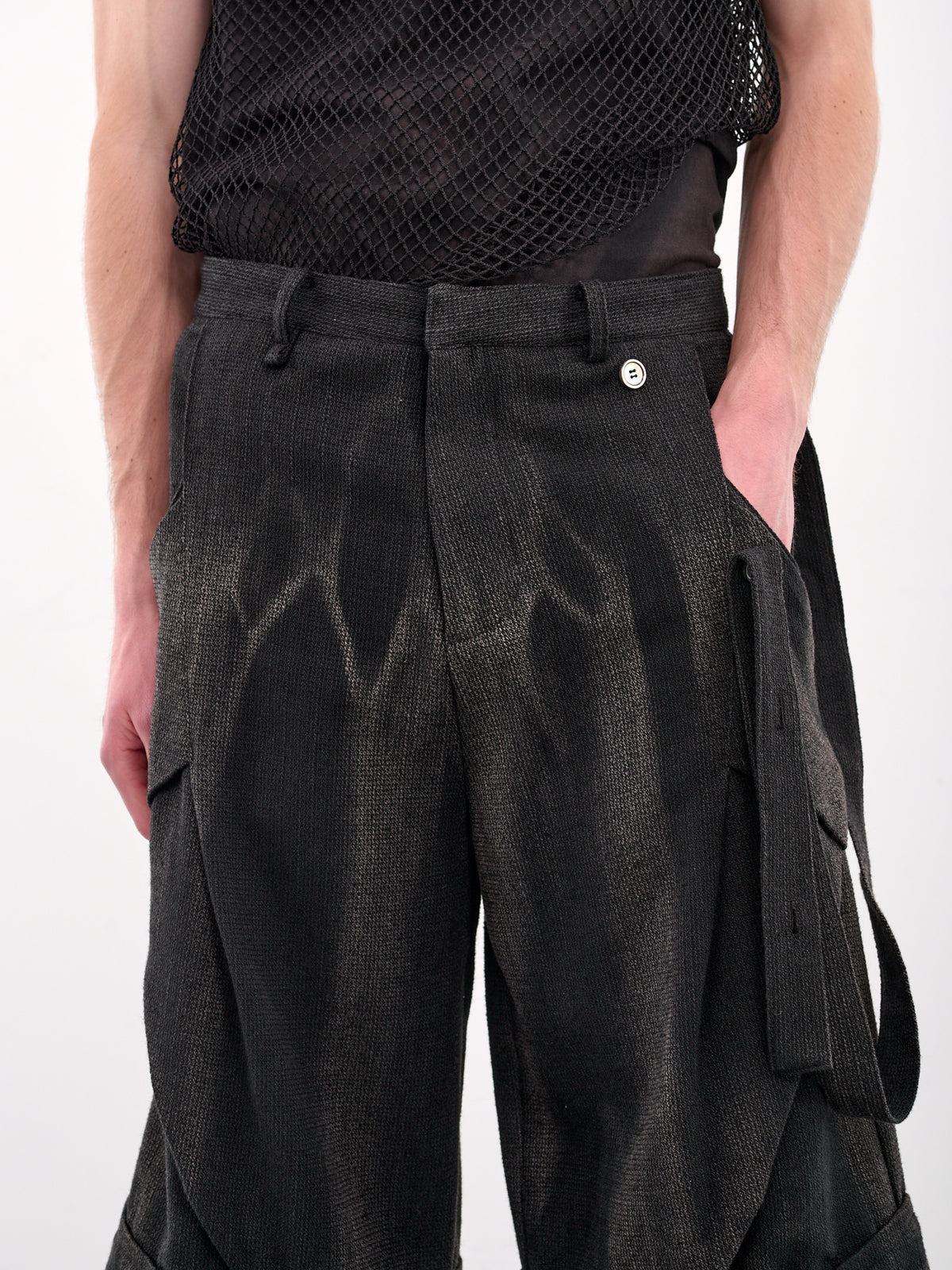 Sun-Bleached Layered Strap Shorts (PA06-BLACK)