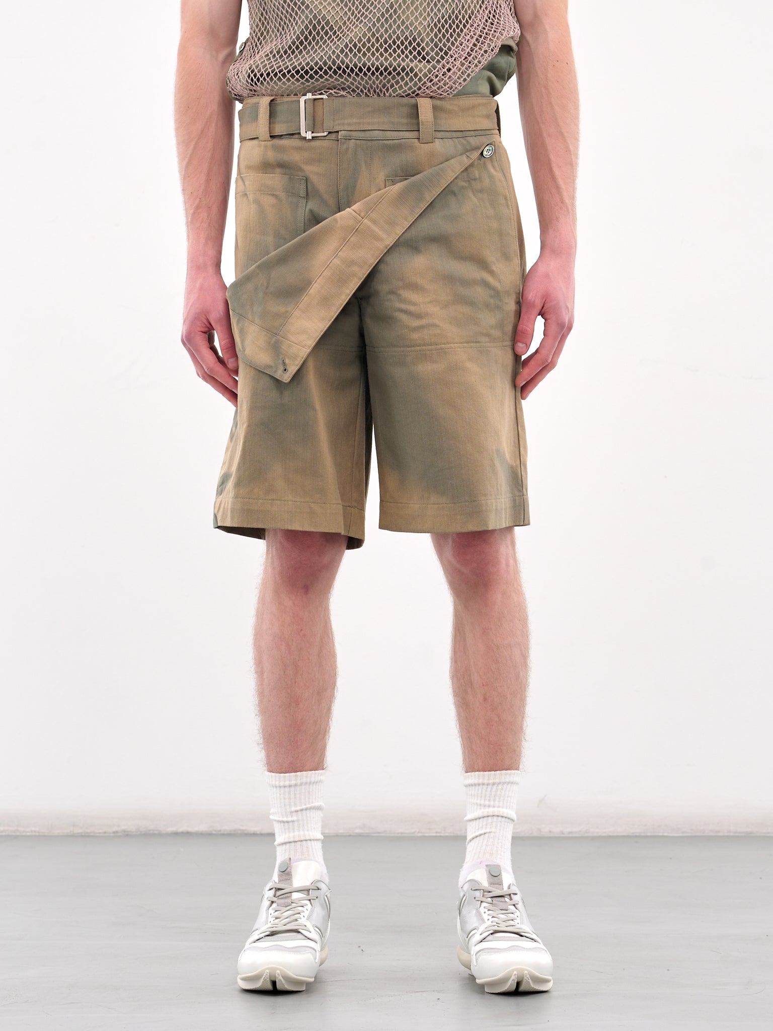 Sun-Bleached Double Front Shorts (PA10-GREEN)