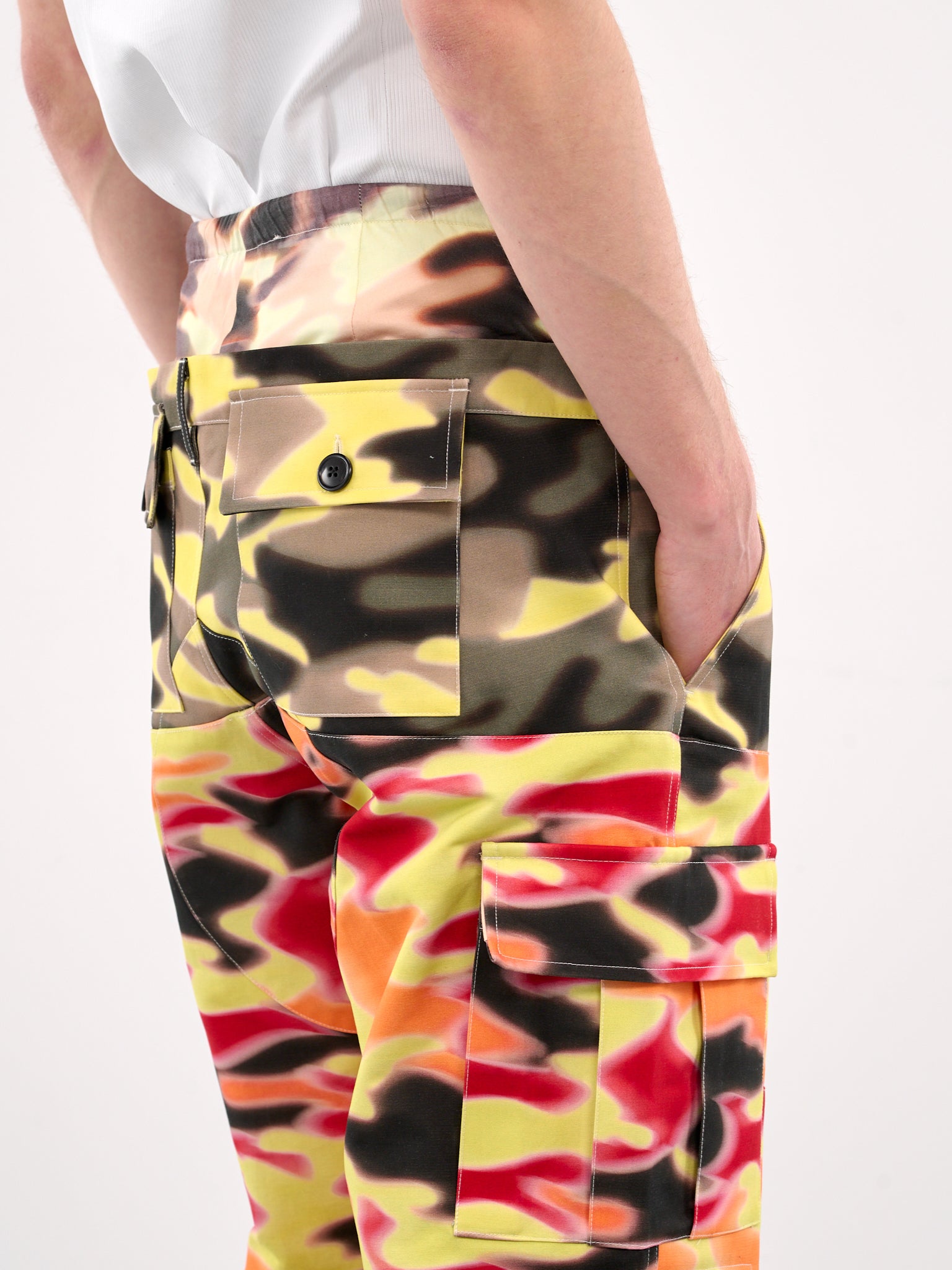 Triple Camo Cargo Pants (PA80CV07A25ORA-ORANGE)