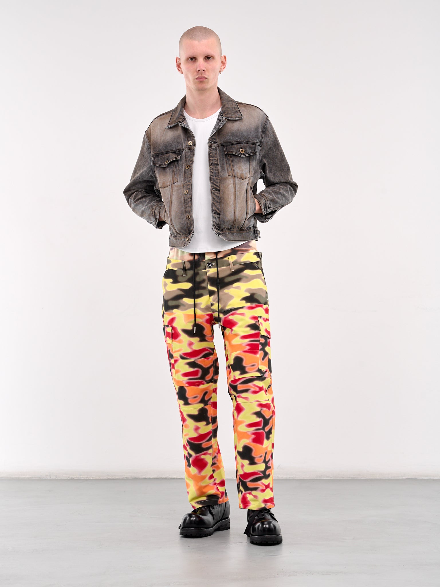 Triple Camo Cargo Pants (PA80CV07A25ORA-ORANGE)