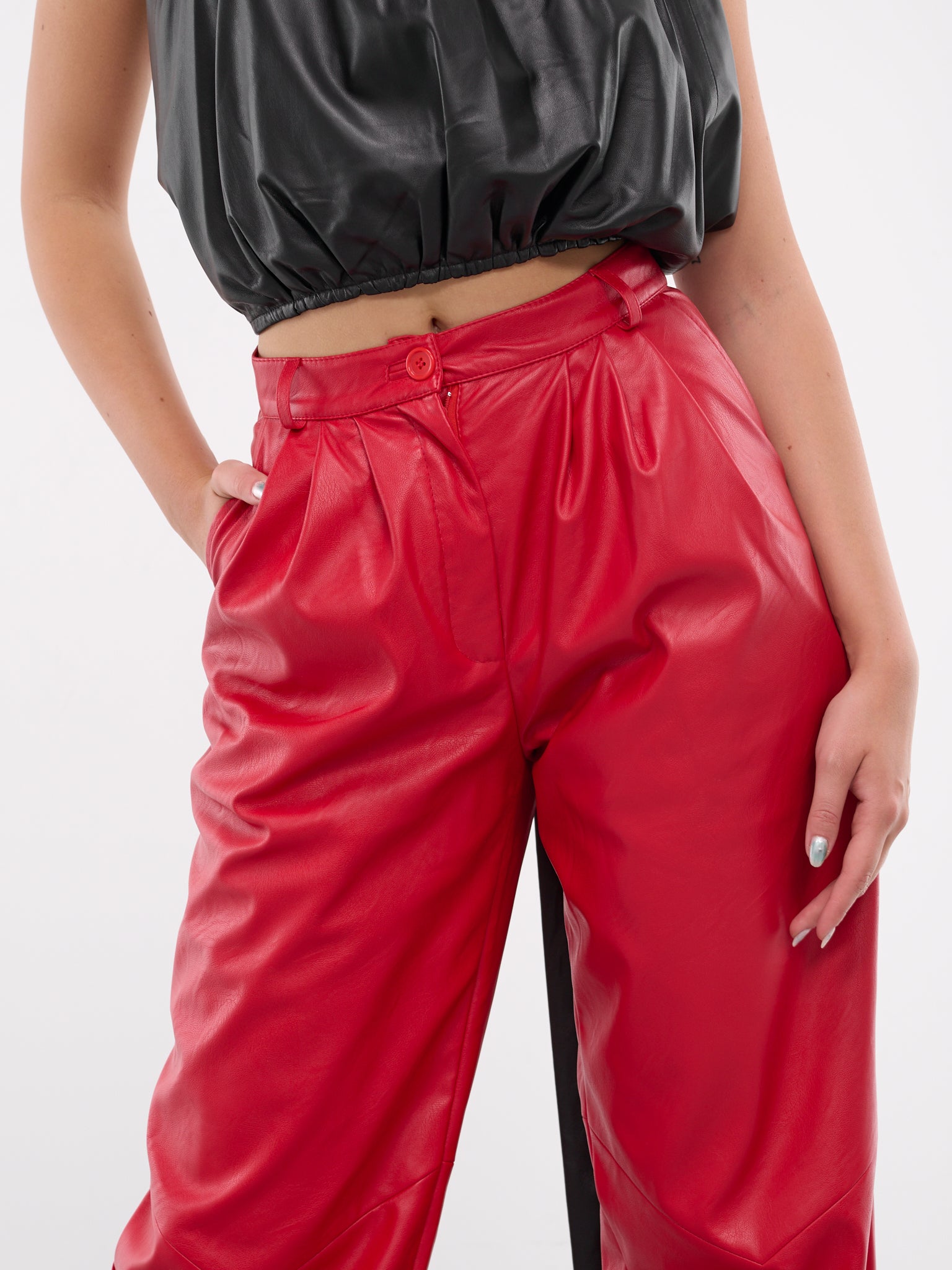 Vegan Leather Pants (PANTS1RED-VL-RED)