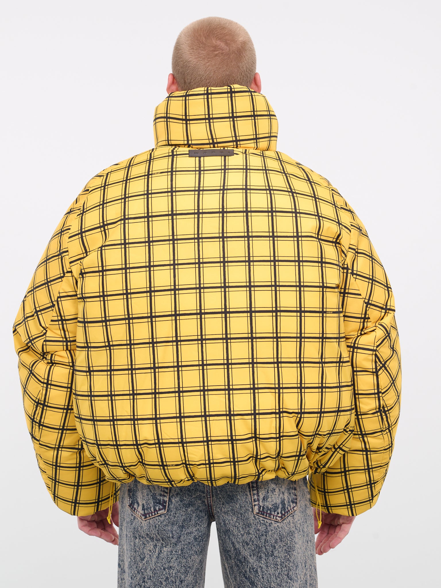 Checked puffer jacket