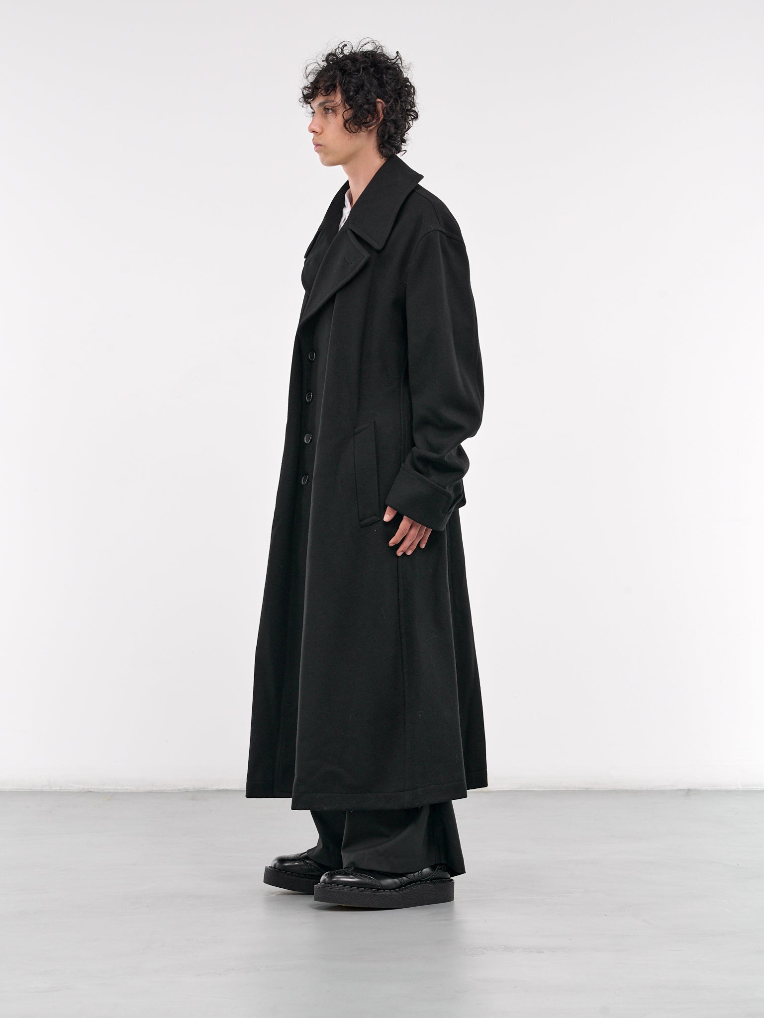 Double-Breasted Wool Coat (PN-C002-051-BLACK)