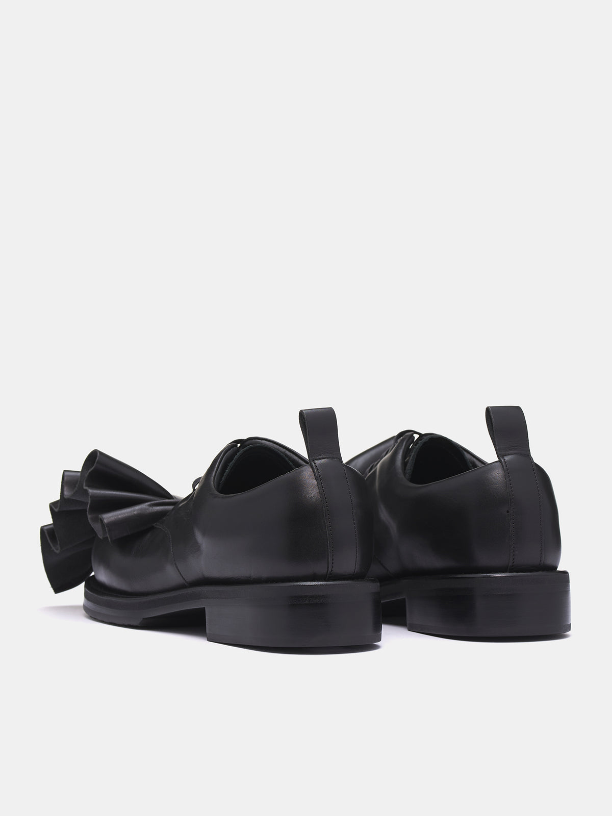 KLG Ruffled Leather Derbies (PO-K101-001-1-BLACK)