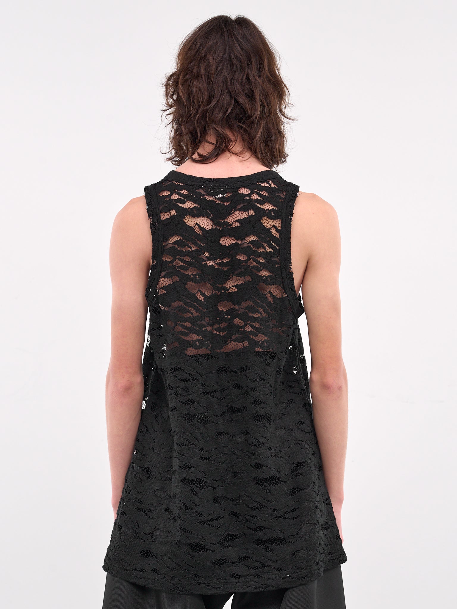 Distressed Lace Tank (PO-T039-051-1-BLACK)