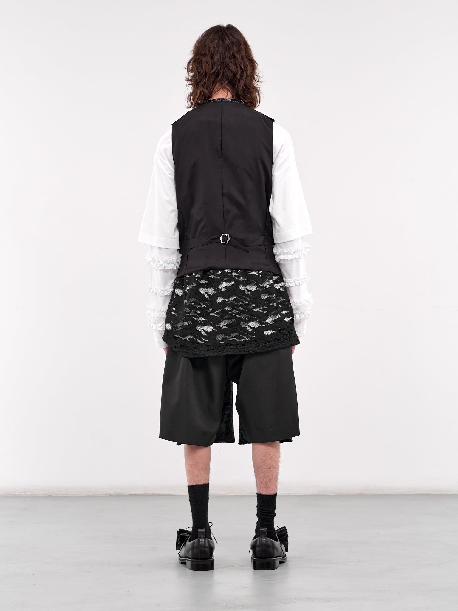 Long Embossed Vest (PO-V003-051-1-BLACK)