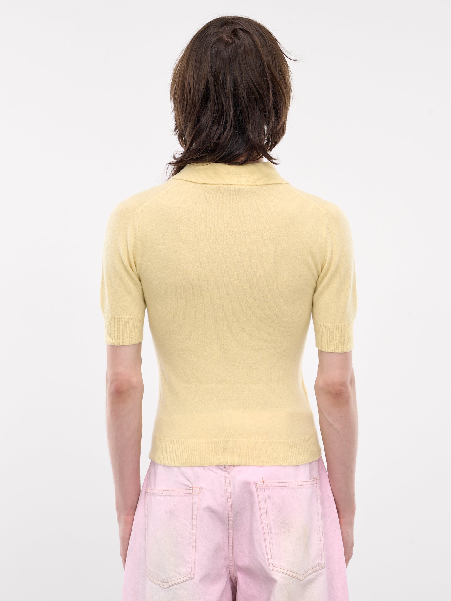 Wool-Cashmere Knit Polo (POMD0040E0-UFZ375-YELLOW)