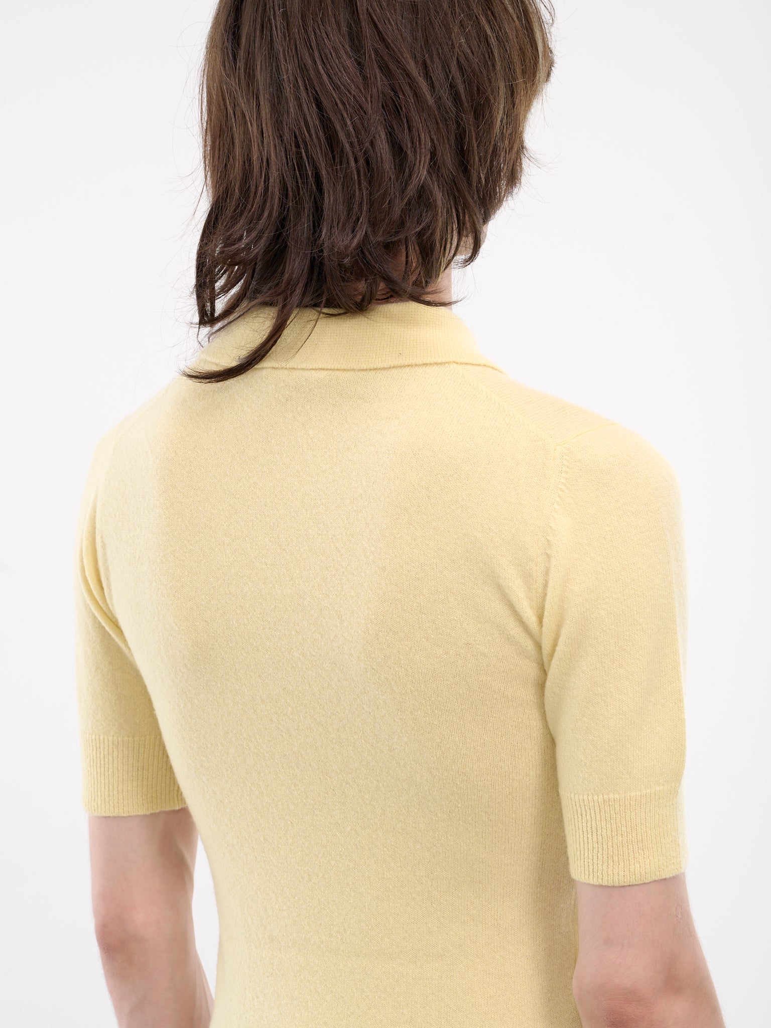 Wool-Cashmere Knit Polo (POMD0040E0-UFZ375-YELLOW)