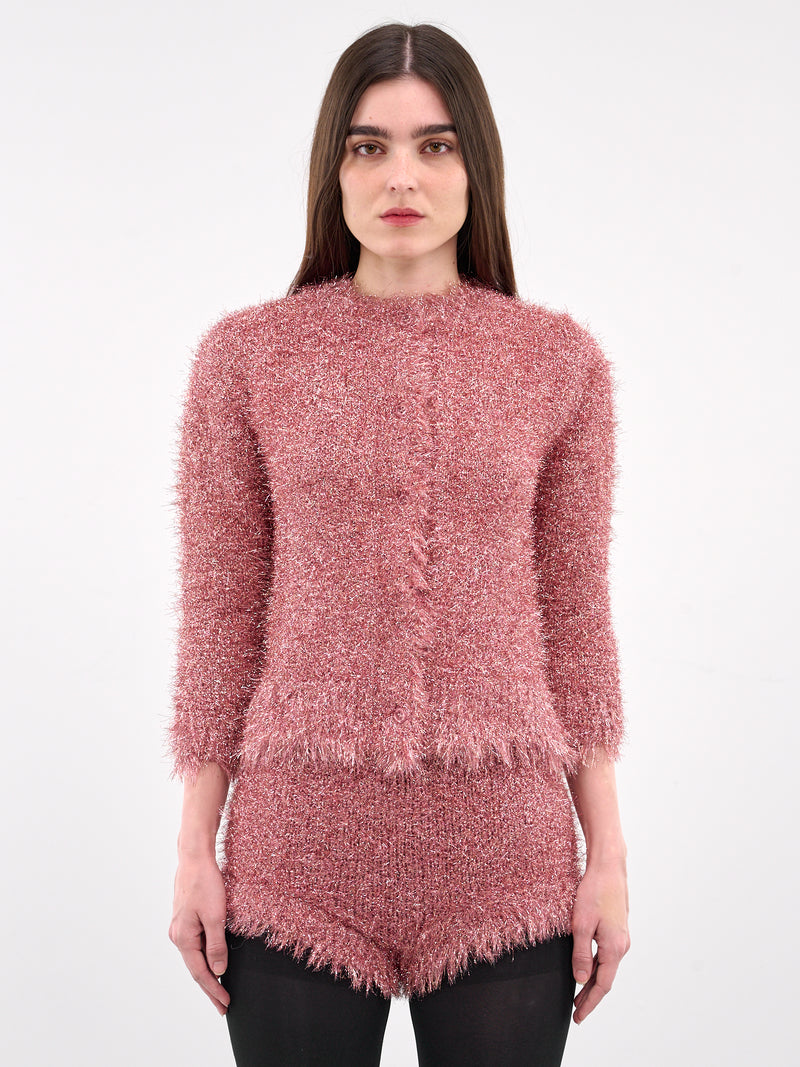 Tinsel Knit Jacket (PRMK2-0664-PINK)