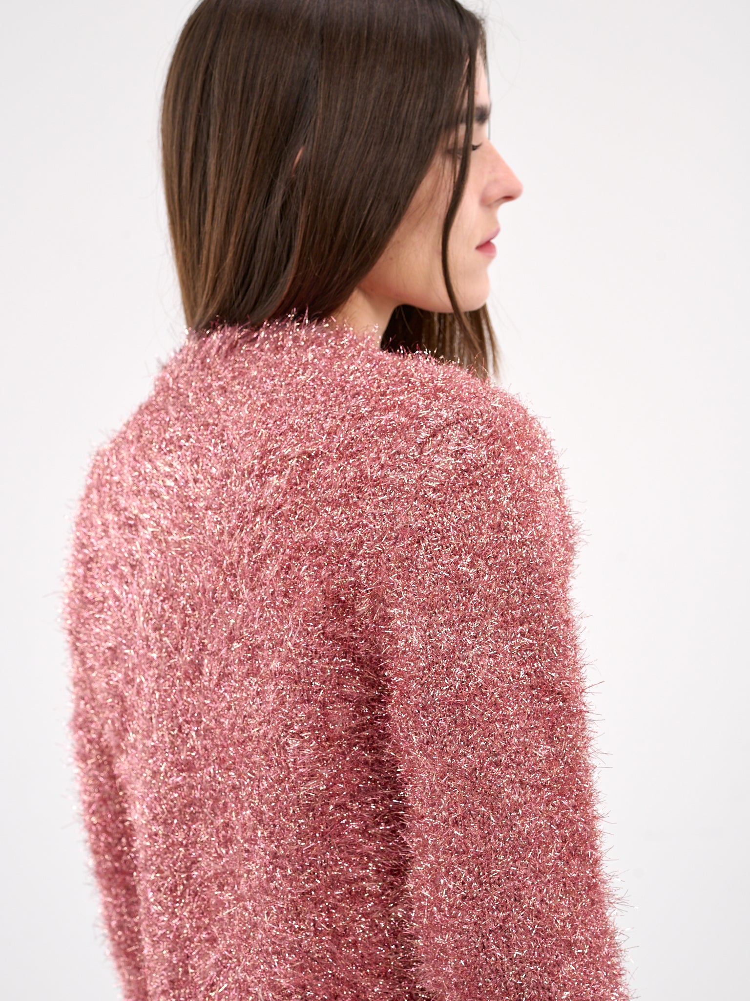 Tinsel Knit Jacket (PRMK2-0664-PINK)