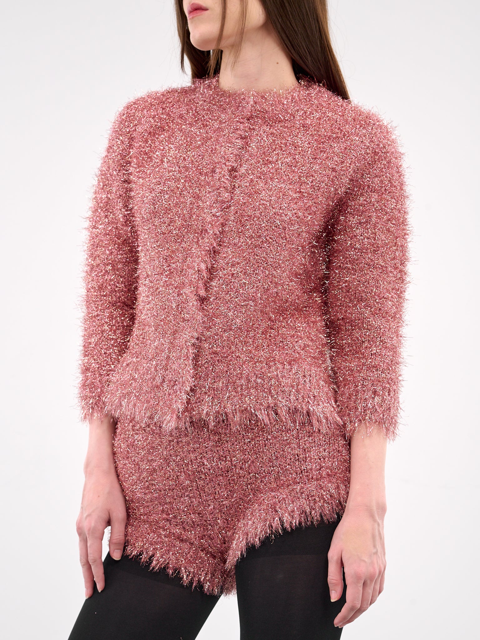 Tinsel Knit Jacket (PRMK2-0664-PINK)