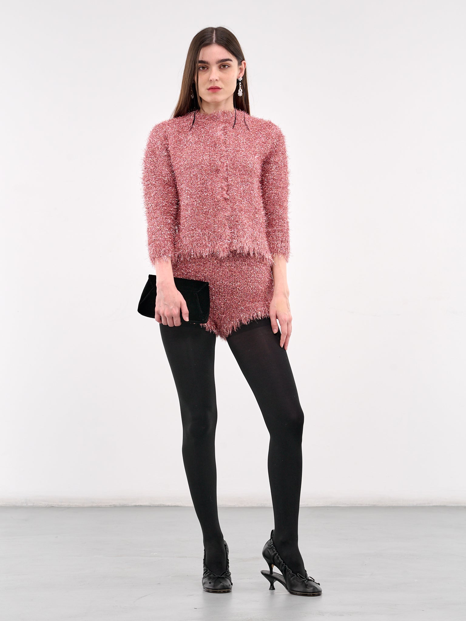 Tinsel Knit Jacket (PRMK2-0664-PINK)