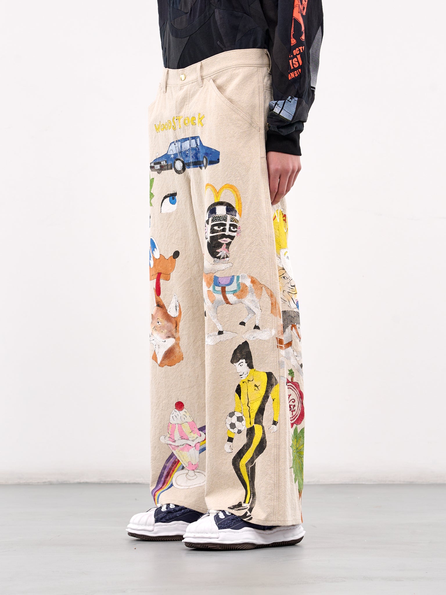 Hand-Painted Engineer Pants (PT-SV-NGS-1007-BEIGE)