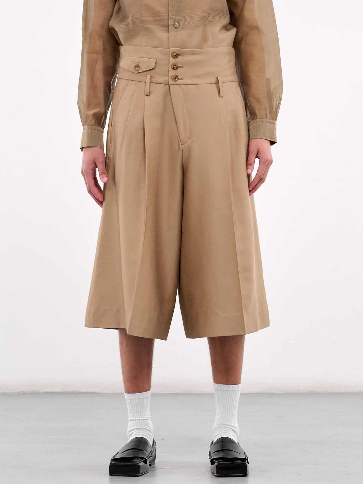 Wide Leg Trousers Shorts (PT022-BEIGE)