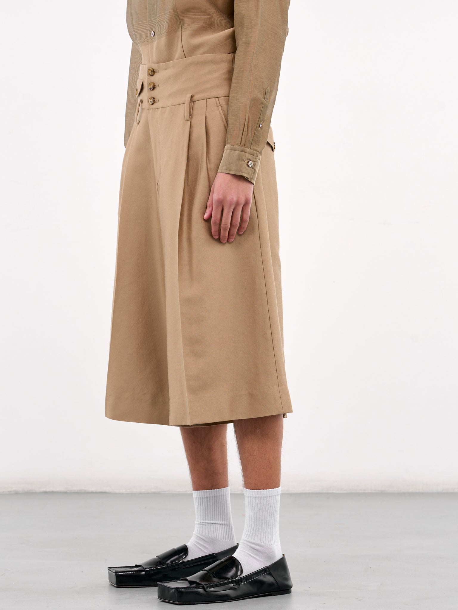 Wide Leg Trousers Shorts (PT022-BEIGE)