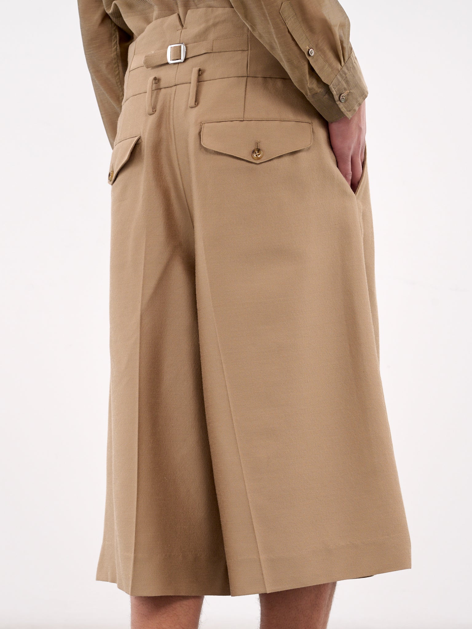 Wide Leg Trousers Shorts (PT022-BEIGE)