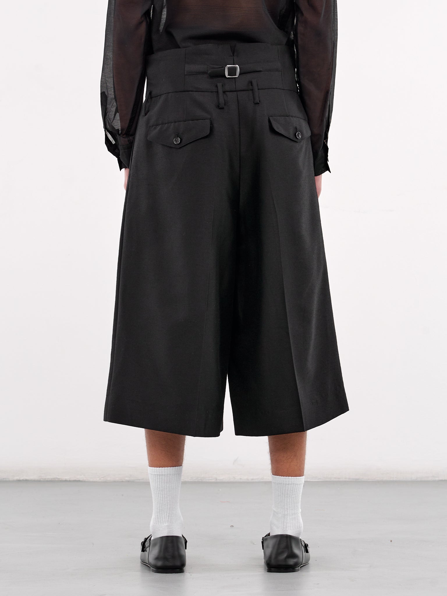 Wide Leg Trouser Shorts (PT022-BLACK)