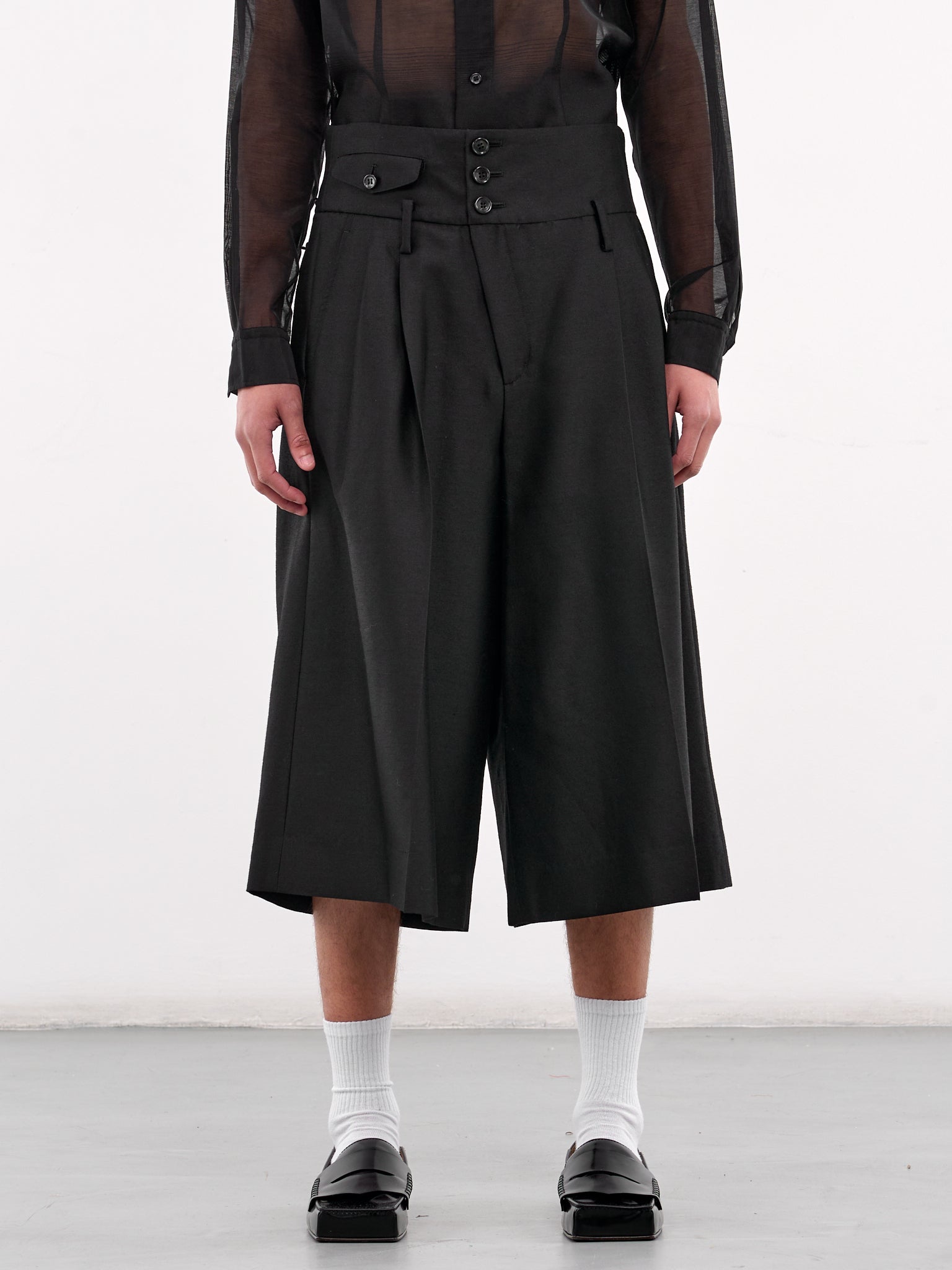 Wide Leg Trouser Shorts (PT022-BLACK)