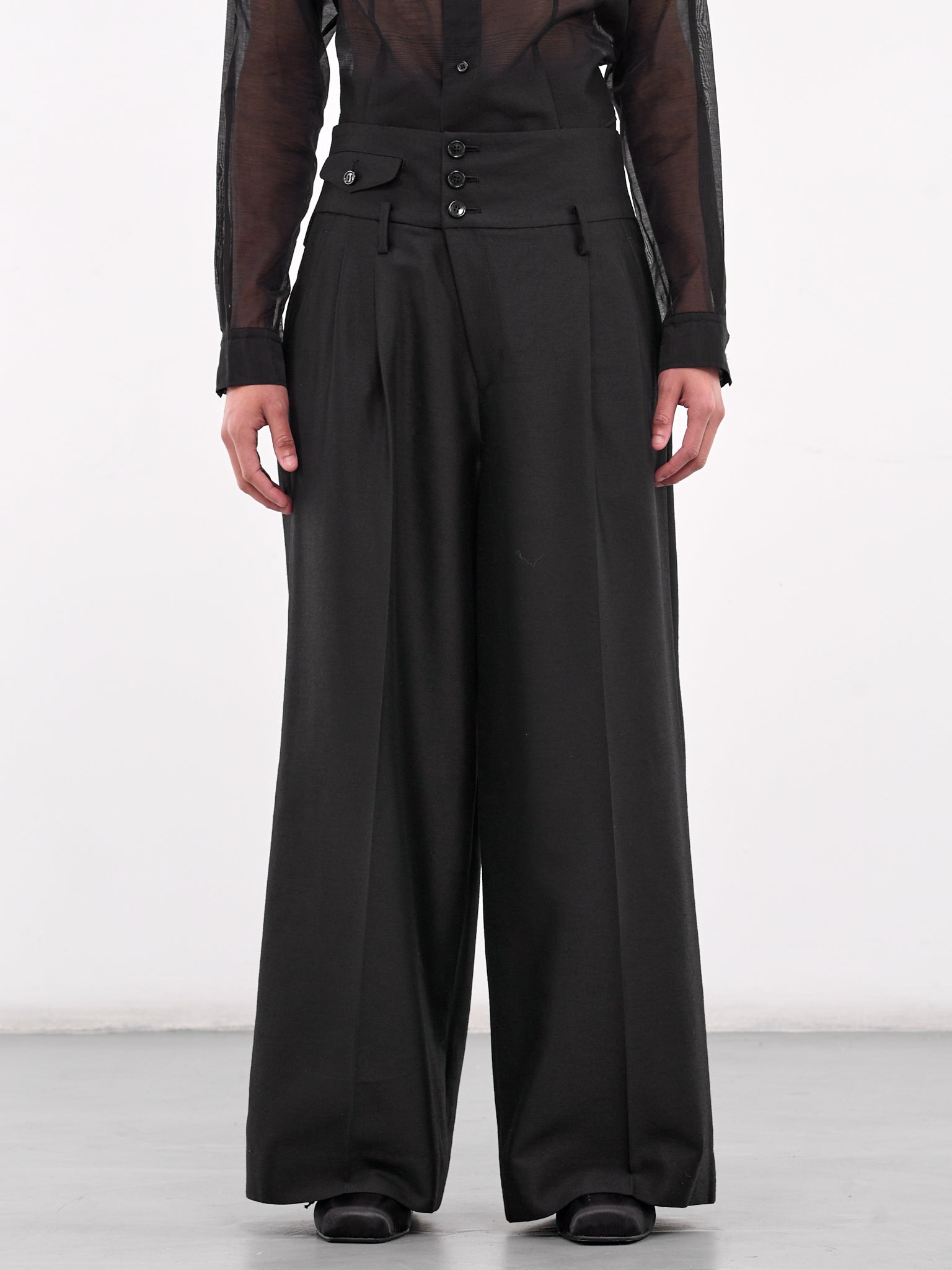 High-Waisted Wide Leg Trousers (PT0223-BLACK)