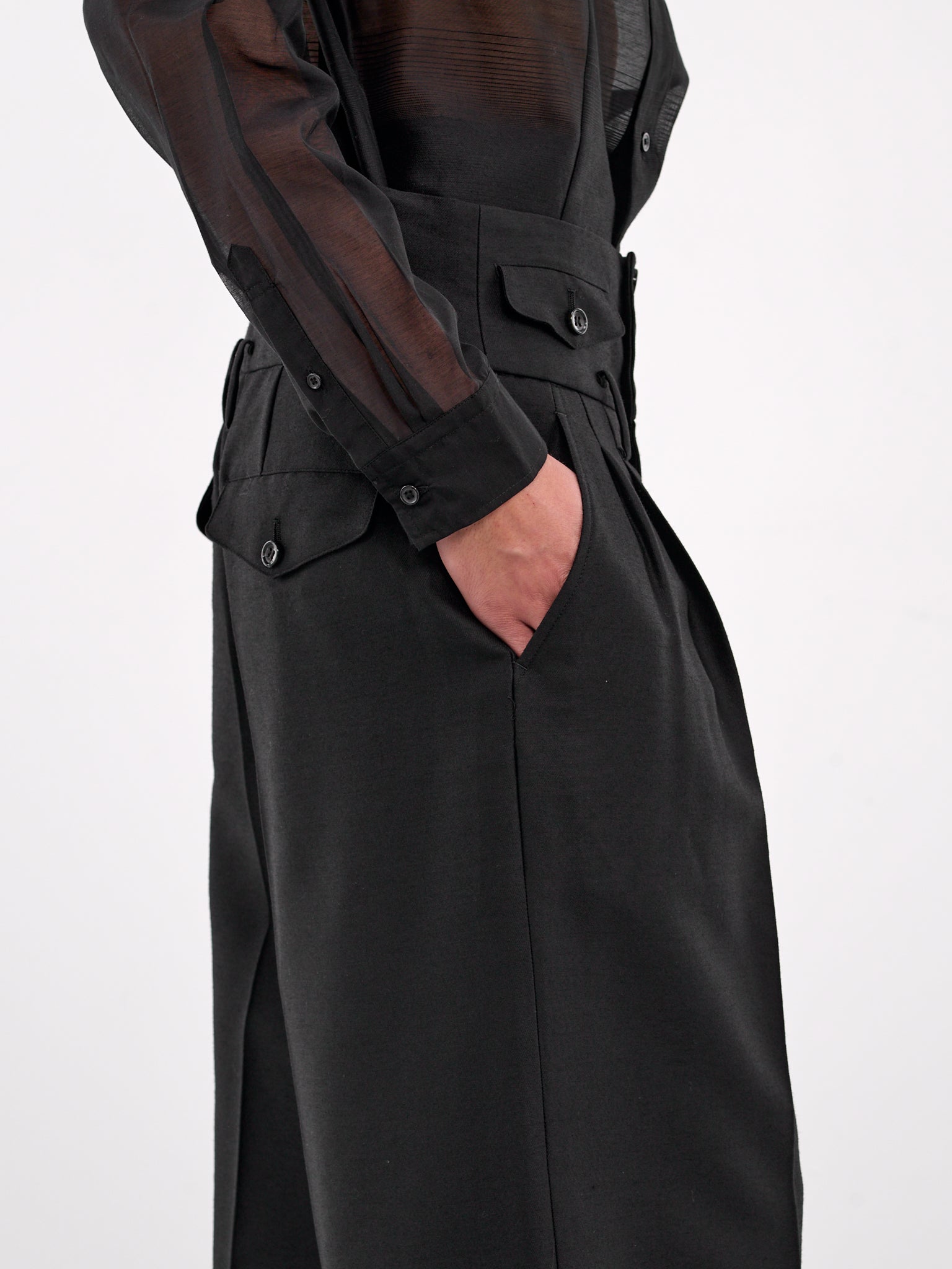 High-Waisted Wide Leg Trousers (PT0223-BLACK)