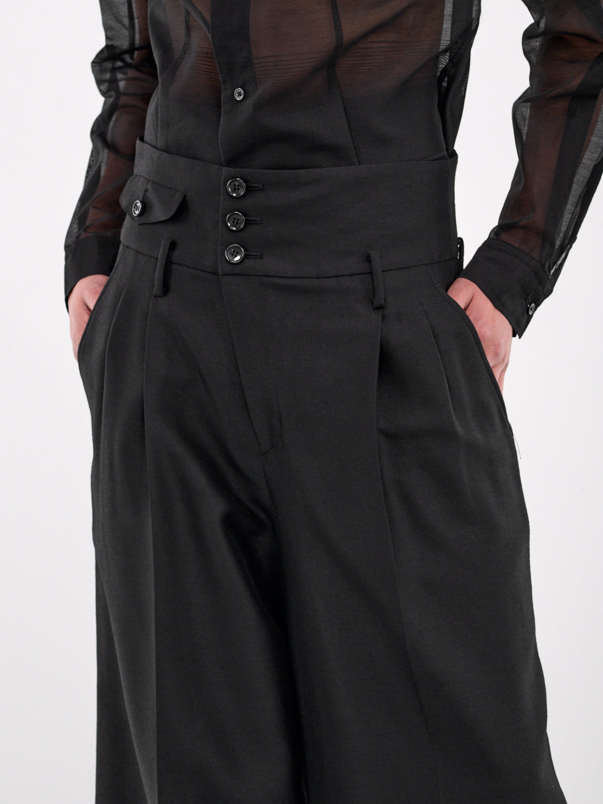 High-Waisted Wide Leg Trousers (PT0223-BLACK)