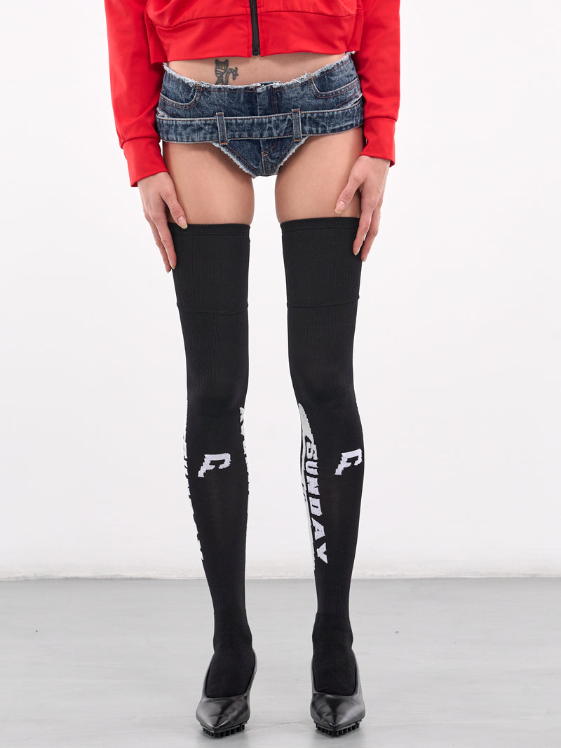 Overknee Football Socks (PT06AC09USB-BLACK)