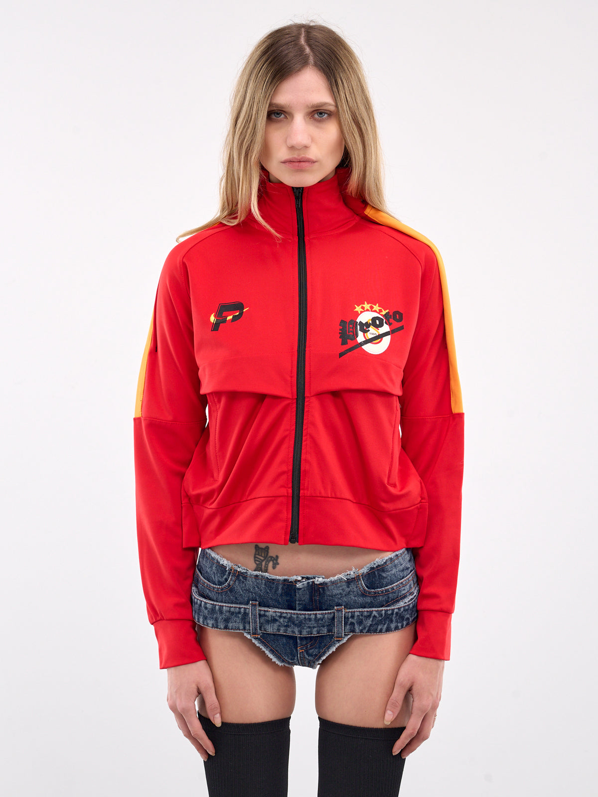 Cropped Track Suit Jacket (PT06OW11US-RED-BLACK)