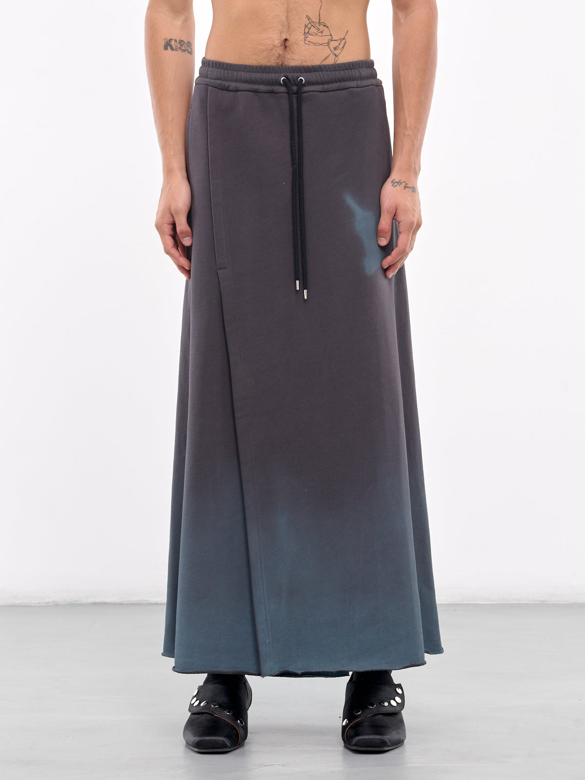 Elasticated Gradient Skirt (PT1124-BLACK)