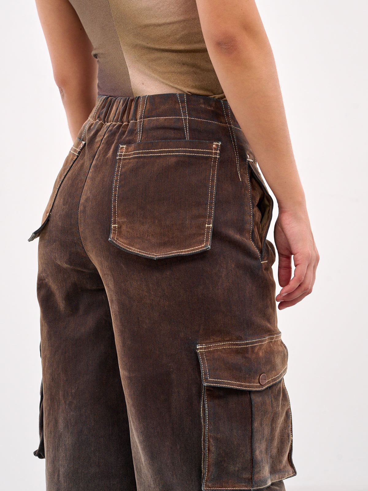 Wide Leg Cargo Pants (PT11C1BR430-BISON)